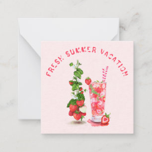 Fresh Strawberry Drink Summer Card