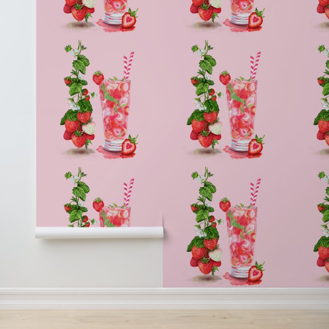 Fresh Strawberry Drink Wallpaper (Application)