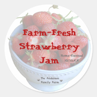 Fresh Strawberry Jam Jar Label (Customize)
