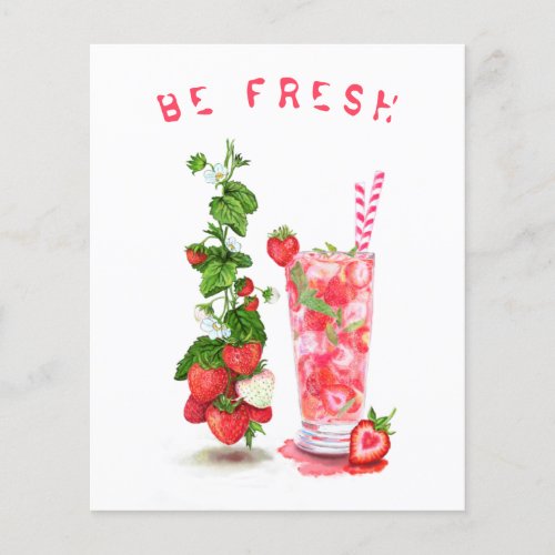 Fresh Strawberry Juice Cool Drink _ Summer Fruits  Flyer