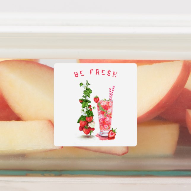 Fresh Strawberry Juice Cool Drink - Summer Fruits  Labels (Affixed)