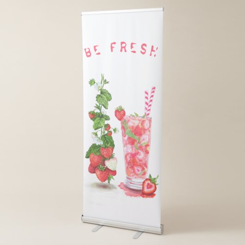 Fresh Strawberry Juice Cool Drink _ Summer Fruits  Retractable Banner