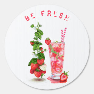 Fresh Strawberry Juice Cool Drink - Summer Fruits Sign