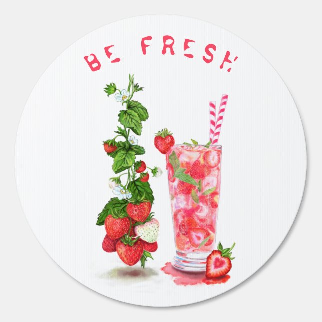 Fresh Strawberry Juice Cool Drink - Summer Fruits  Sign (Front)