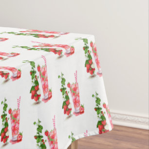 Fresh Strawberry Juice Cool Drink - Summer Party Tablecloth