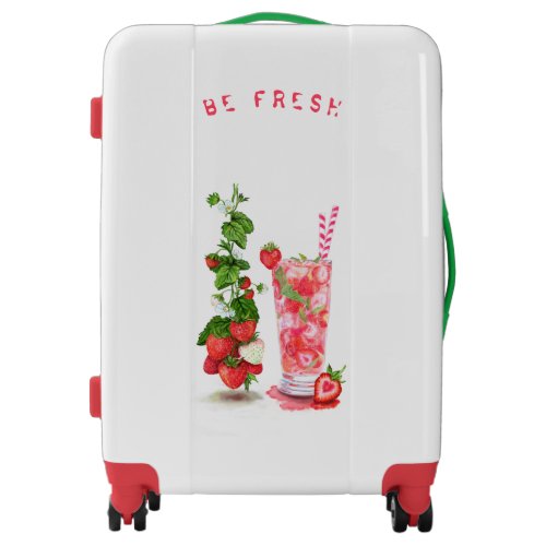 Fresh Strawberry Juice Cool Drink _ Summer Travel Luggage