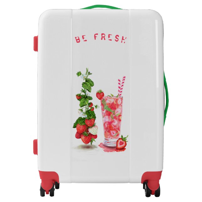 Fresh Strawberry Juice Cool Drink - Summer Travel Luggage (Front)