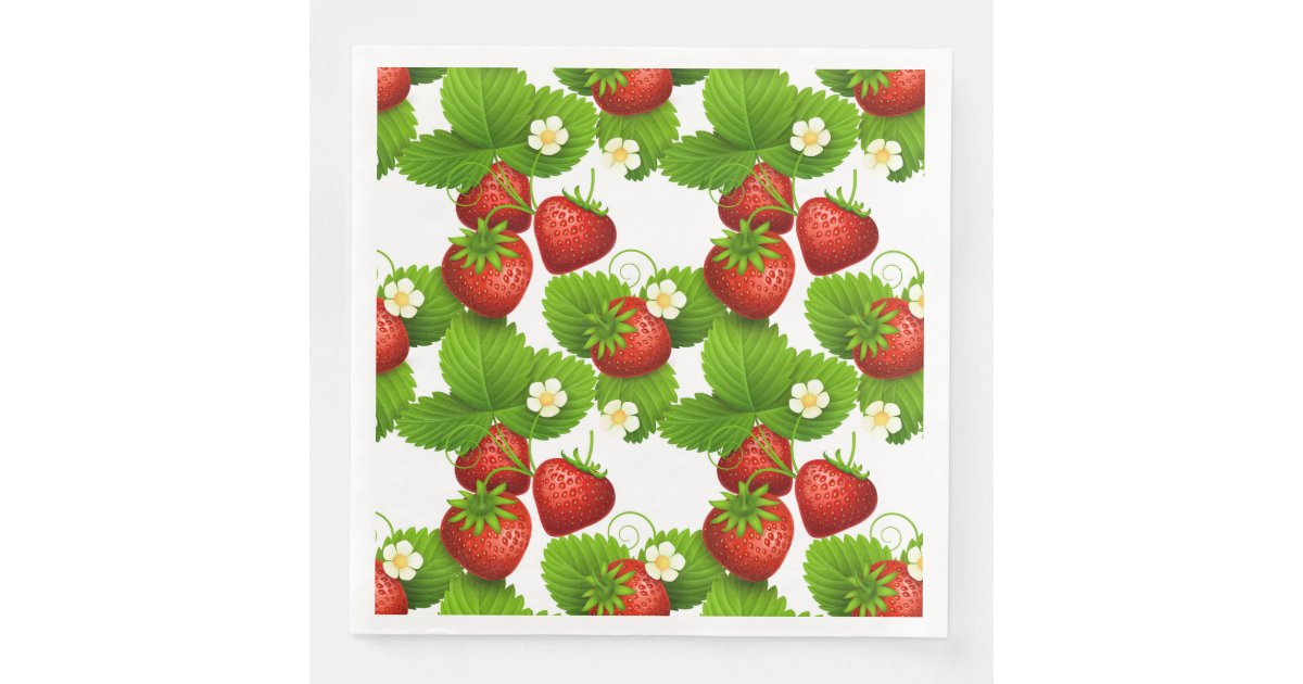 Fresh Strawberry Paper Dinner Napkins Zazzle