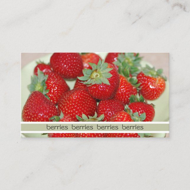 Fresh Strawberry Photograph Business Card (Front)
