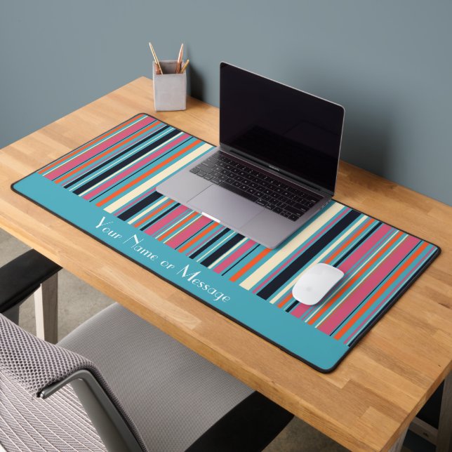 Fresh Stripe Pattern Personalized Desk Mat (Office 2)