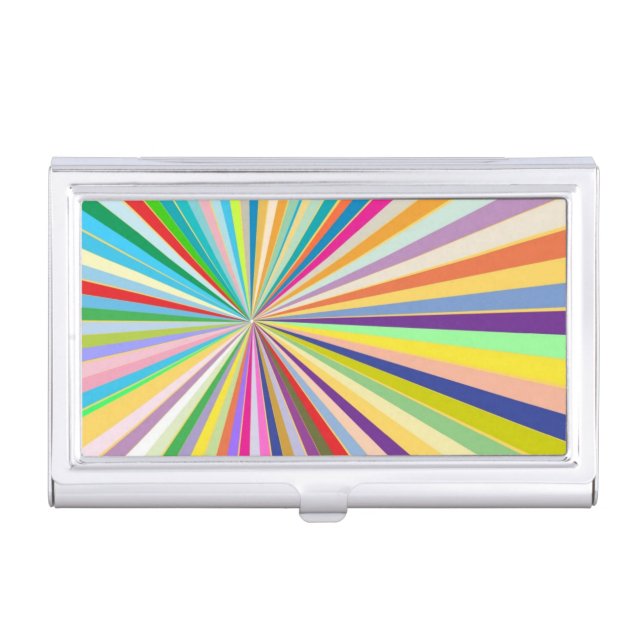 Fresh striped background business card holder (Front)