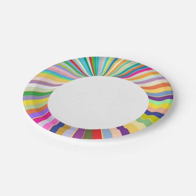Fresh striped background paper plates (Angled)