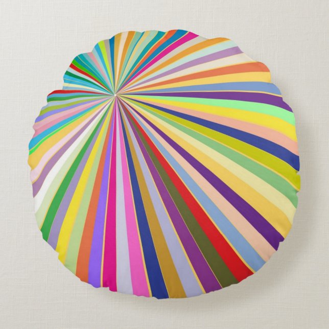 Fresh striped background round pillow (Front)
