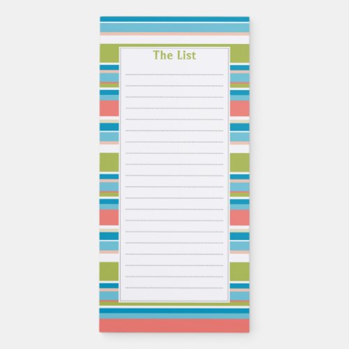 Fresh Stripes Pattern Magnetic Notepad