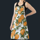 Fresh Summer Botanical Citrus Orange Tangerine Apron<br><div class="desc">This botanical inspired design features original hand-painted gouache illustration of fresh summer citrus and greenery</div>