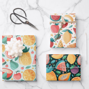 Fresh Summer Fruit Wrapping Paper Sheets