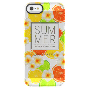 Fresh Summer Fruits and Exotic Plumeria Flowers Clear iPhone SE/5/5s Case