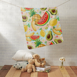 Fresh Summer Fruits Pattern Baby Blanket