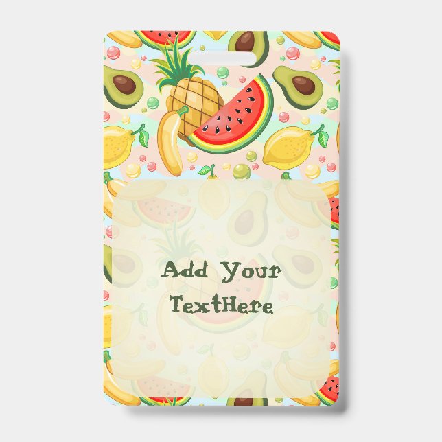 Fresh Summer Fruits Pattern Badge (Front)