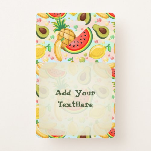 Fresh Summer Fruits Pattern Badge