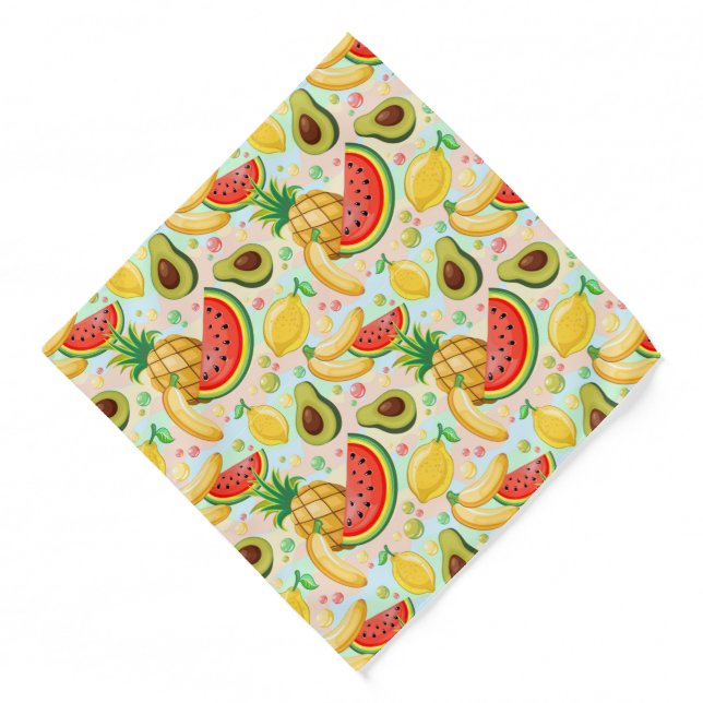 Fresh Summer Fruits Pattern Bandana (Front)