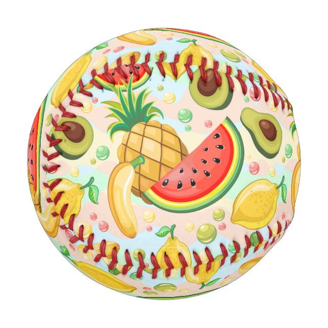 Fresh Summer Fruits Pattern Baseball (Front Left)