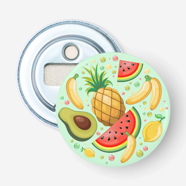 Fresh Summer Fruits Pattern Bottle Opener (Front)