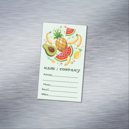 Fresh Summer Fruits Pattern Business Card Magnet