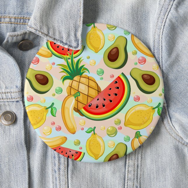 Fresh Summer Fruits Pattern Button (In Situ)