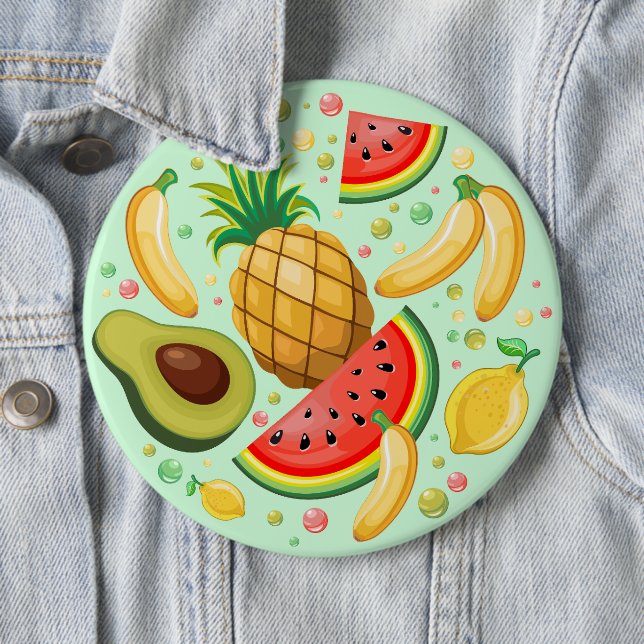 Fresh Summer Fruits Pattern Button (In Situ)