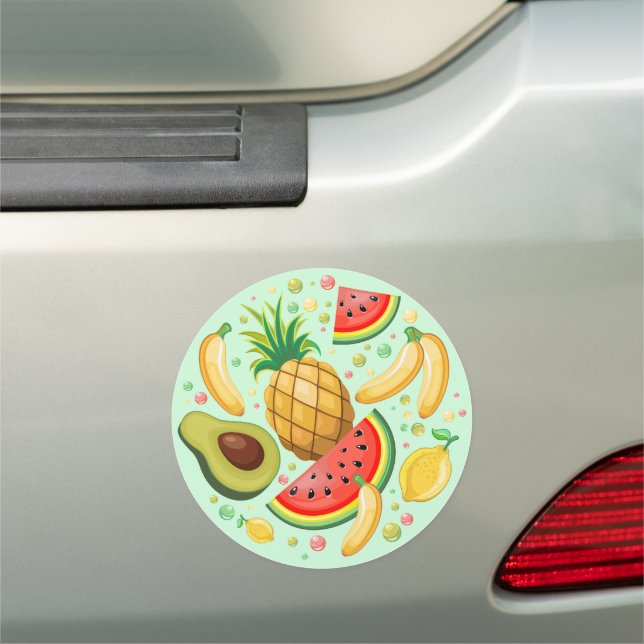 Fresh Summer Fruits Pattern Car Magnet (In Situ)