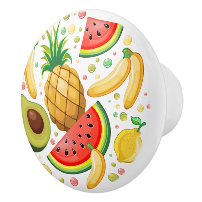 Fresh Summer Fruits Pattern Ceramic Knob (Right)