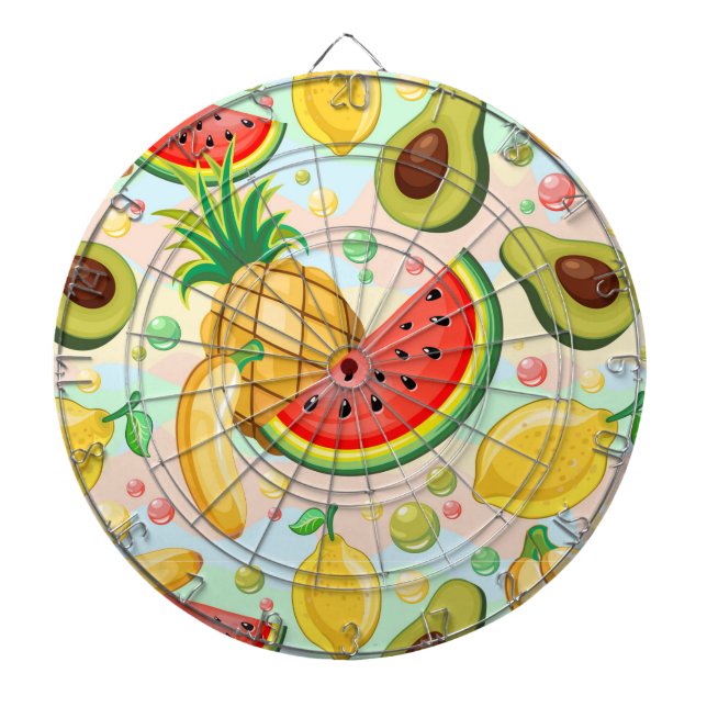 Fresh Summer Fruits Pattern Dart Board (Front)