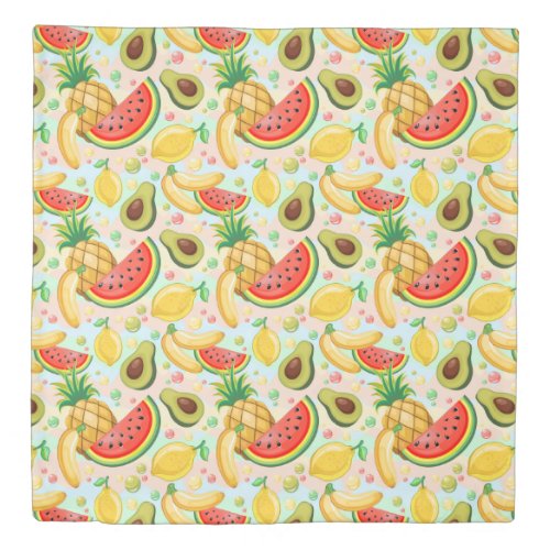 Fresh Summer Fruits Pattern Duvet Cover