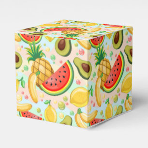 Fresh Summer Fruits Pattern Favor Boxes