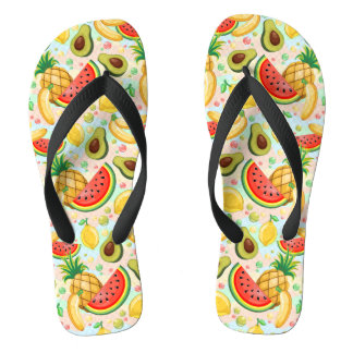 Fresh Summer Fruits Pattern Flip Flops