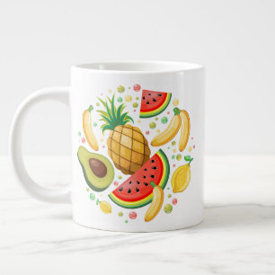 Fresh Summer Fruits Pattern Giant Coffee Mug