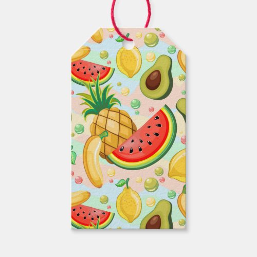 Fresh Summer Fruits Pattern Gift Tags