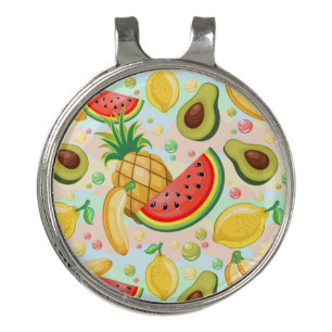 Fresh Summer Fruits Pattern Golf Hat Clip