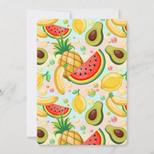 Fresh Summer Fruits Pattern Invitation