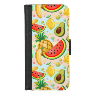 Fresh Summer Fruits Pattern iPhone 8/7 Wallet Case