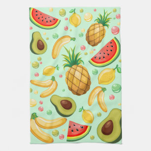 Fresh Summer Fruits Pattern Kitchen Towel