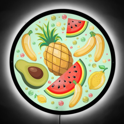 Fresh Summer Fruits Pattern LED Sign