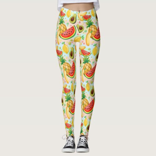 Fresh Summer Fruits Pattern Leggings