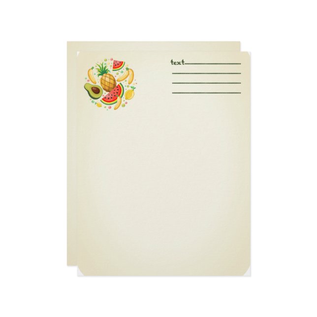 Fresh Summer Fruits Pattern Letterhead (Front/Back In Situ)