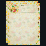 Fresh Summer Fruits Pattern Letterhead<br><div class="desc">Fresh and juicy Summer Fuits Vector Seamless Repeat Textile Pattern,  original graphic Art Copyright BluedarkArt TheChameleonArt.</div>