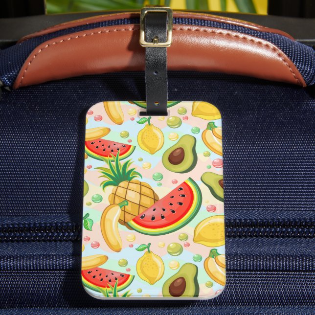 Fresh Summer Fruits Pattern Luggage Tag (Front Insitu 2)