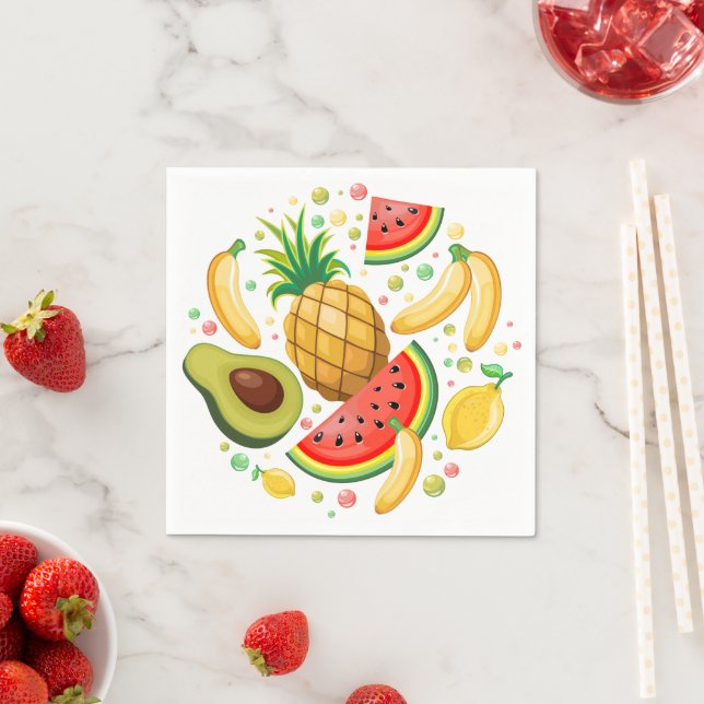 Fresh Summer Fruits Pattern Napkins (Insitu)
