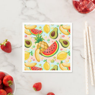 Fresh Summer Fruits Pattern Napkins