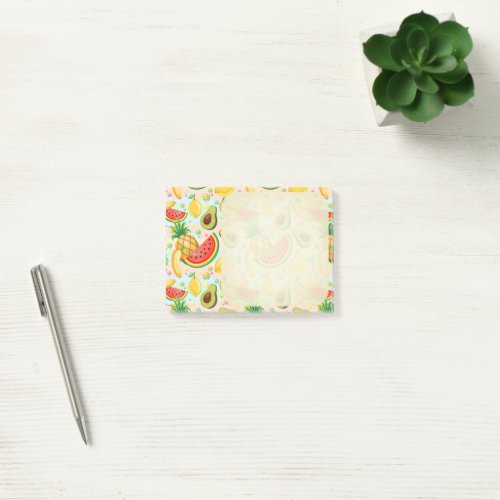 Fresh Summer Fruits Pattern Post_it Notes